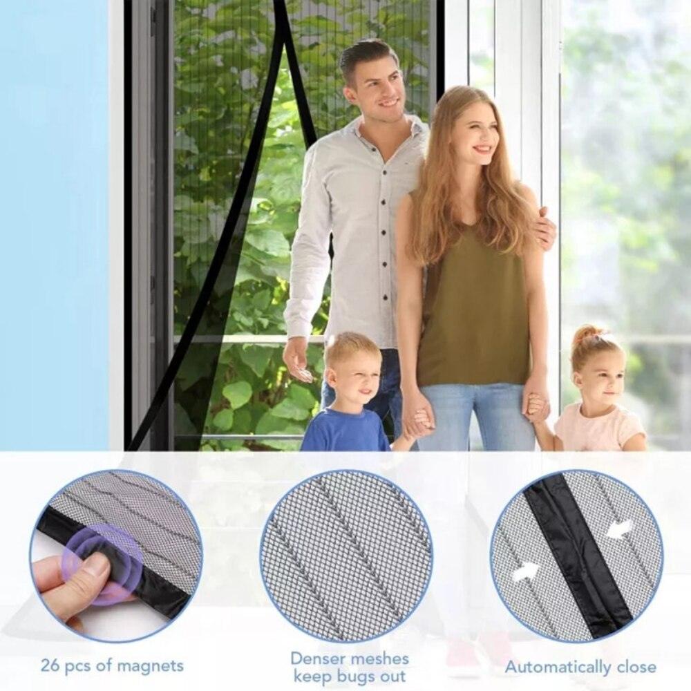 Lisslune | Insect Resistant Magnetic Screen Door with Automatic Soft Closing Mechanism