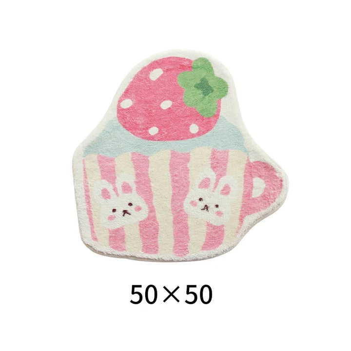 Rynx | Cute Plush Bedroom Rug IG Fashion Girls Elegant Living Room Rugs Modern Cartoon Minimalist Sweet Rug Doormat Kawaii IG Home Decor