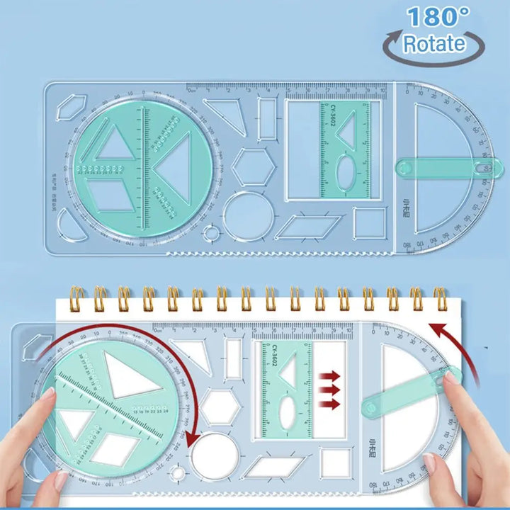 Lisslune | Math Genius Multi-Angle Drawing Precision Ruler