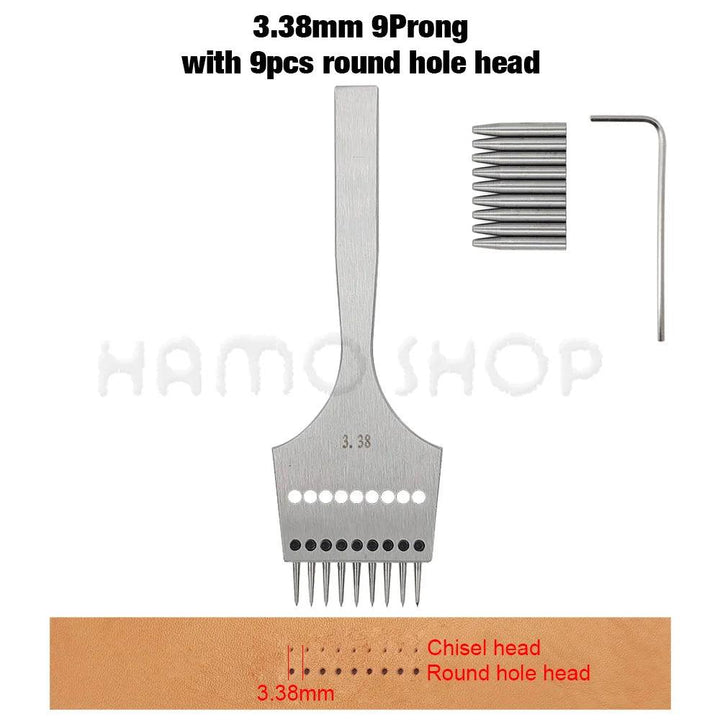 Lisslune | Premium Replaceable Round Chisel Tool Set for Leatherworking