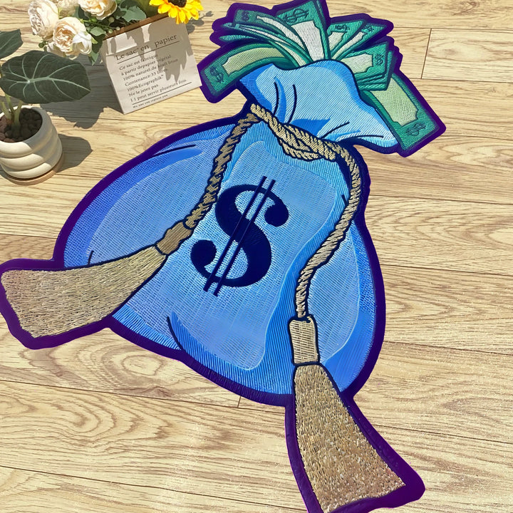 Rynx | Blue Wallet Soft Rug Flannel Rug Digital Printing Technology Housewarming Gift Customizable Non-Slip Decorative Mat