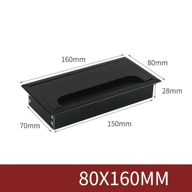 Lisslune | Slim Rotatable Aluminum Table Cable Management Grommet with Flip-Top Access