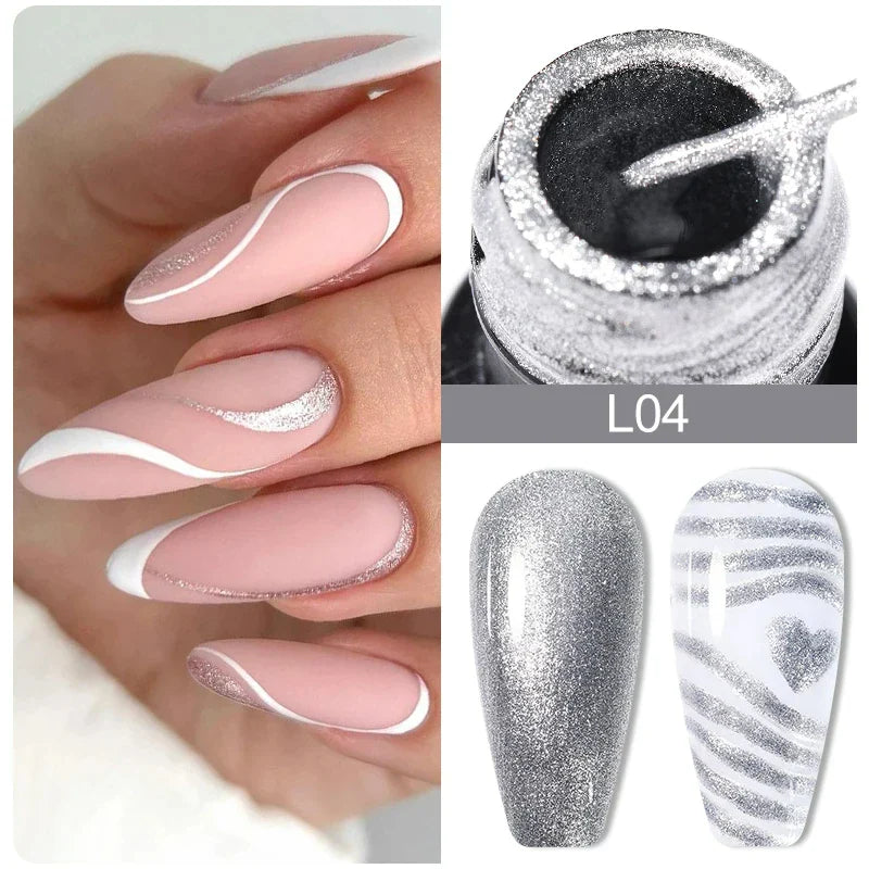 Rynx | 5ML Silver Metallic Painter Liner Gel Nail Polish Super Bright Mirror Drawing Gel Semi Permanent Line French Nail Art