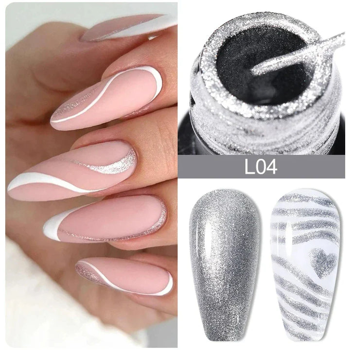 Rynx | 5ML Silver Metallic Painter Liner Gel Nail Polish Super Bright Mirror Drawing Gel Semi Permanent Line French Nail Art