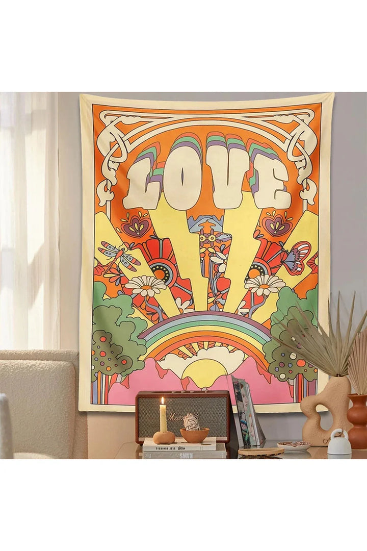 Lisslune | Love Retro Wall Tapestry