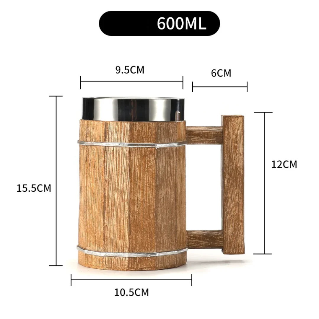 Lisslune | 3D Viking-Style Wooden Mug
