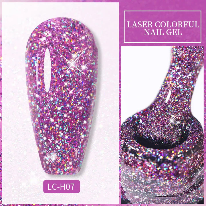 Rynx | 7ml Glitter Gel Nail Polish Semi Permanent Sequins Soak Off UV Gel Colorful DIY Nail Art Polishes