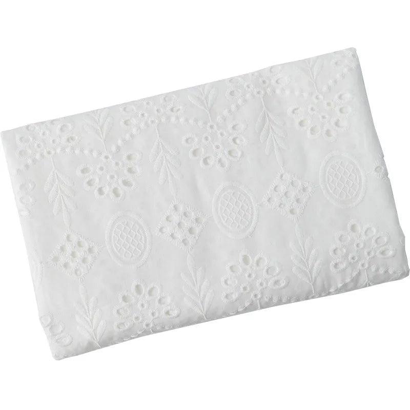 Lisslune | Elegant 100% Cotton White Lace Material