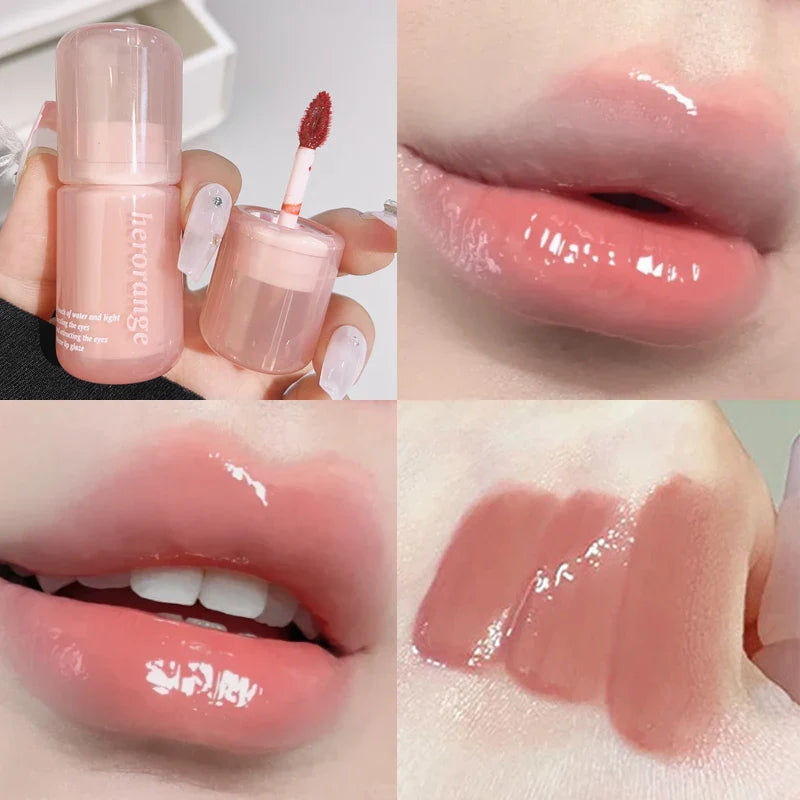 Rynx | Mirror Water Lip Gloss Transparent Glass Gel Lip Lacquer Waterproof Moisturizing Liquid Lipstick Nude Clear Shade Korean Makeup