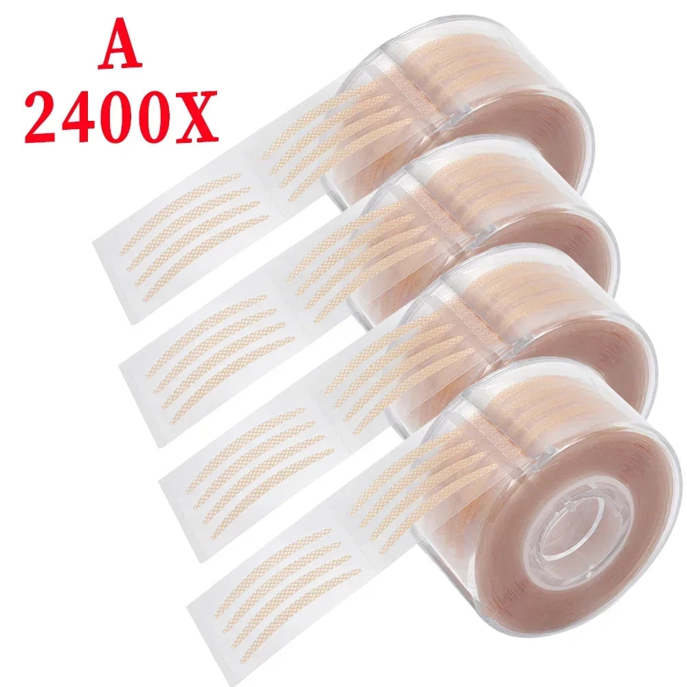 Rynx | Invisible double eyelid stickers 2400 pieces premium eye lifting strips Self-adhesive double eyelid tapes Clear beige eye tapes Makeup tool