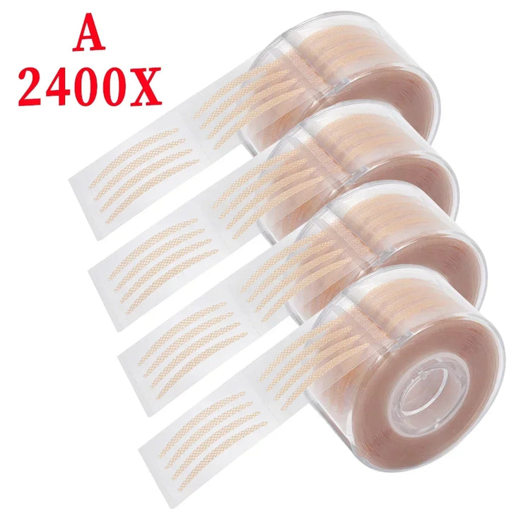 Rynx | Invisible double eyelid stickers 2400 pieces premium eye lifting strips Self-adhesive double eyelid tapes Clear beige eye tapes Makeup tool