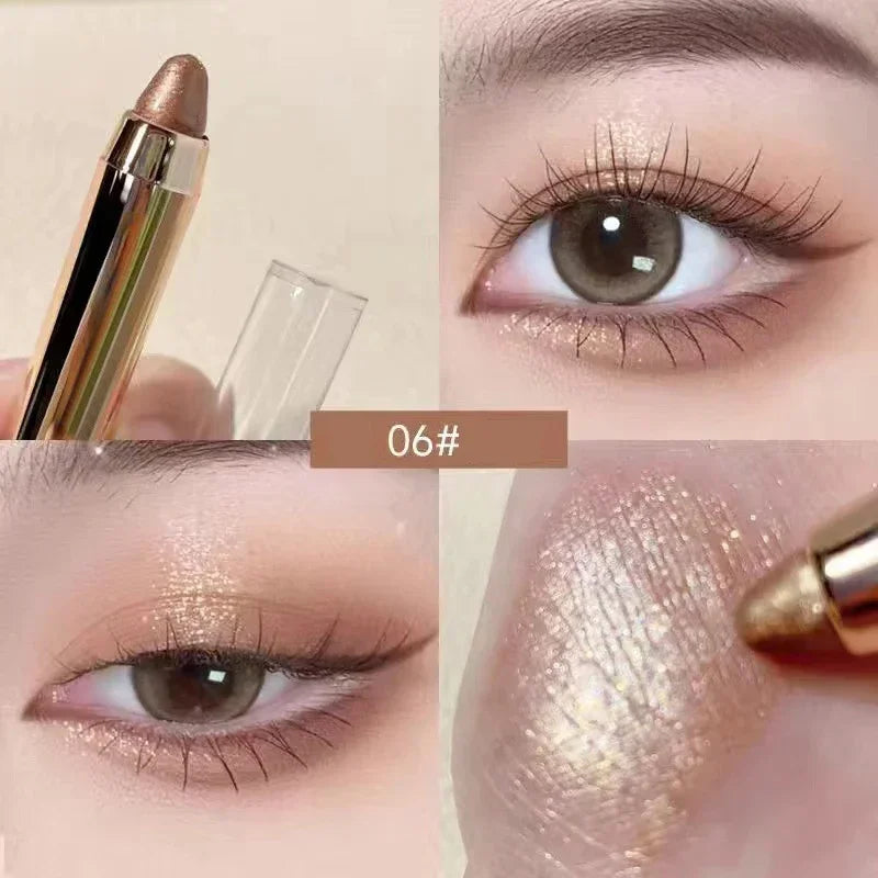 Rynx | Double-Sided Shimmer Eyeshadow Pencil Easy Glitter Highlighter Eyeshadow Pencil Brightening Makeup Champagne Gold Eyeliner