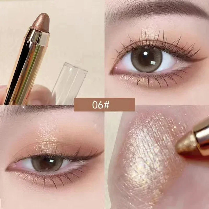 Rynx | Double-Sided Shimmer Eyeshadow Pencil Easy Glitter Highlighter Eyeshadow Pencil Brightening Makeup Champagne Gold Eyeliner