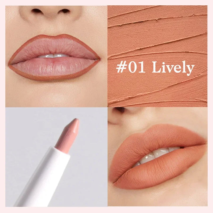 Rynx | Nude Brown Lip Liner Outline Contour Tint Lip Makeup Long-lasting Waterproof Matte Smooth Lipstick Pencil Lip Contour Cosmetic