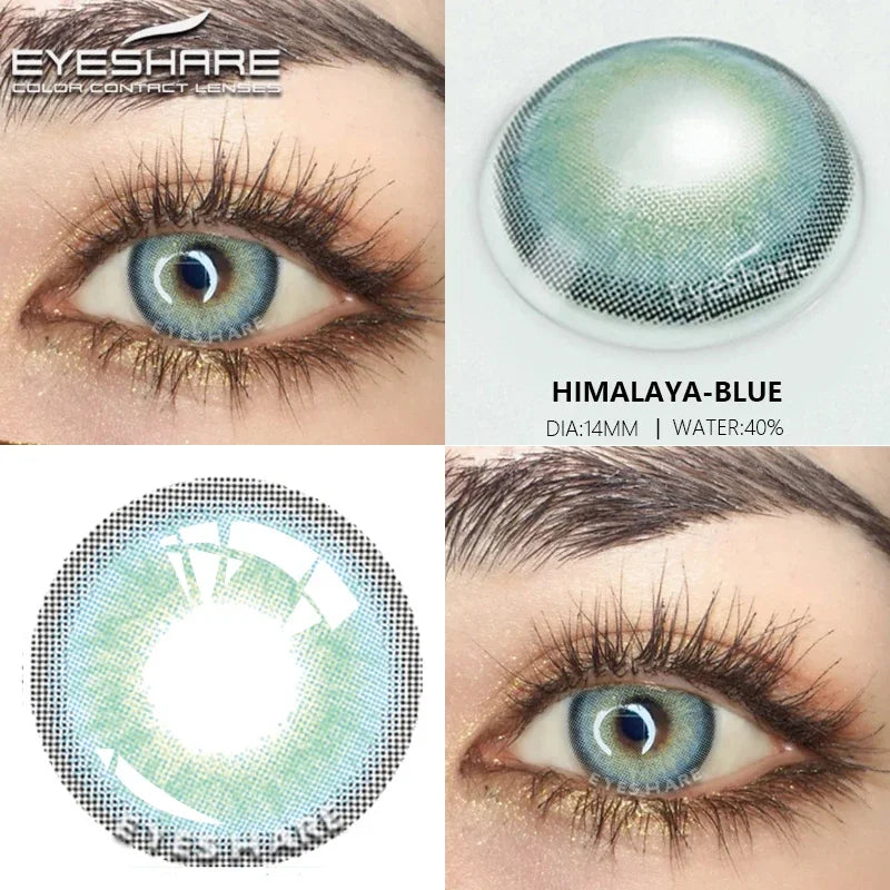 Rynx | 1 Pair Colored Lenses Ocean Colored Contact Lenses Beautiful Pupil Makeup Contact Lens Annual Use Cosmetic Beauty Eye Lenses