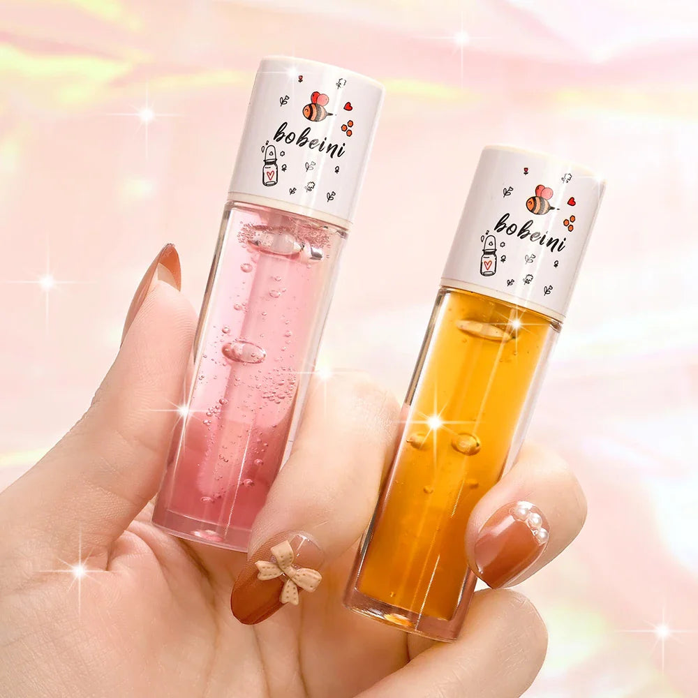 Rynx | Peach Honey Lip Oil alleviates dryness moisturizing lipstick fills lip lines water-light lip large brush head lip balm makeup cosmetics