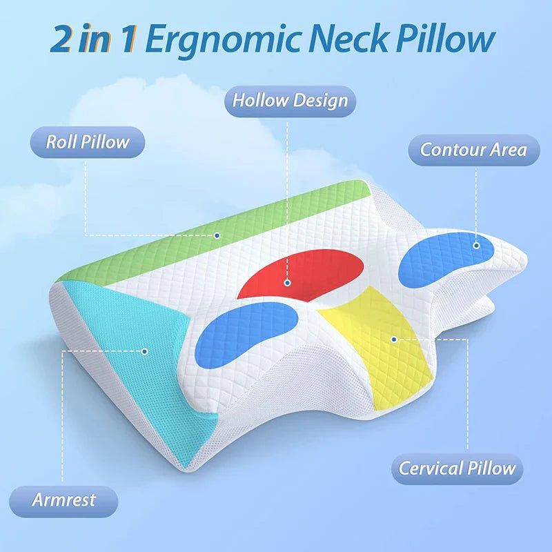 Lisslune | 2-in-1 Memory Foam Cervical Pillow with Ergonomic Contour Design – RestAlign