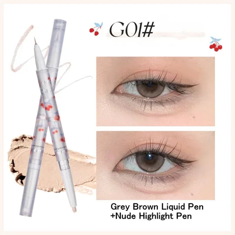 Rynx | Double Head Eyeshadow Eyeliner Silkworm Pencil Matte Pearl Glitter Eyeshadow Liner Pencil Highlighter Pencil Eye Makeup