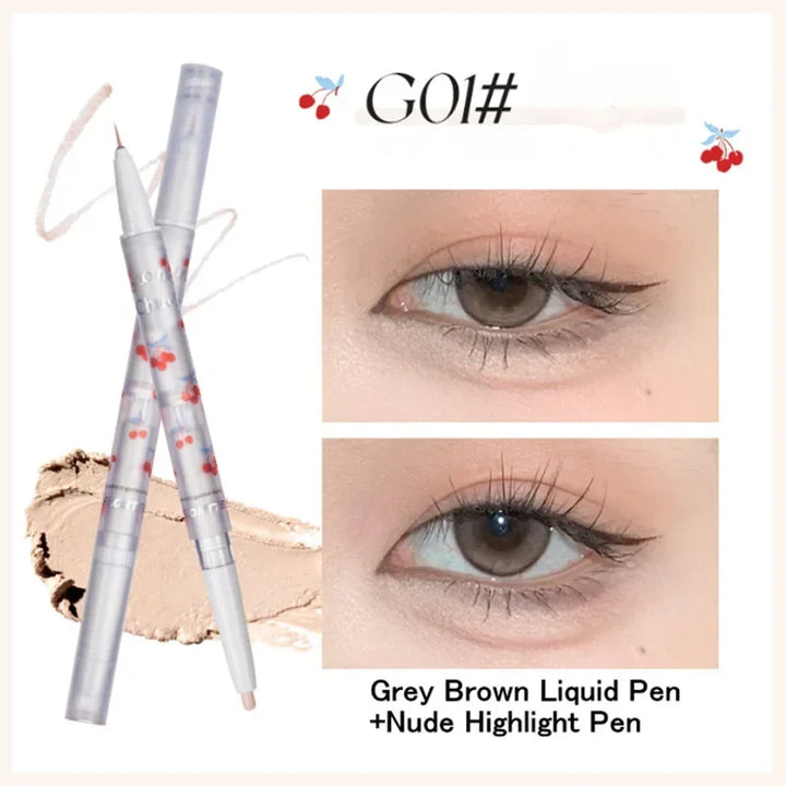 Rynx | Double Head Eyeshadow Eyeliner Silkworm Pencil Matte Pearl Glitter Eyeshadow Liner Pencil Highlighter Pencil Eye Makeup