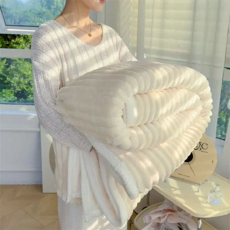 Rynx Velvet Coral Velour Small Blanket Single Room Climate Blanket Rabbit Velour Blanket Office Nap Blanket
