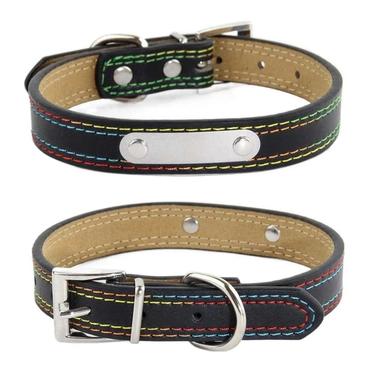 Lisslune | Glamorous Personalized Engraved Leather Dog Collar with Sparkling Accents