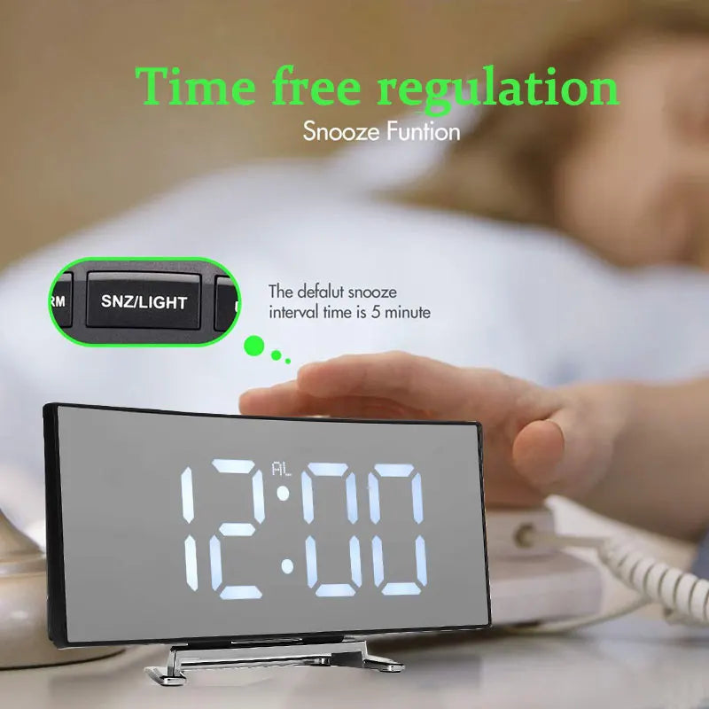 Lisslune | Curved Screen Digital Alarm Clock