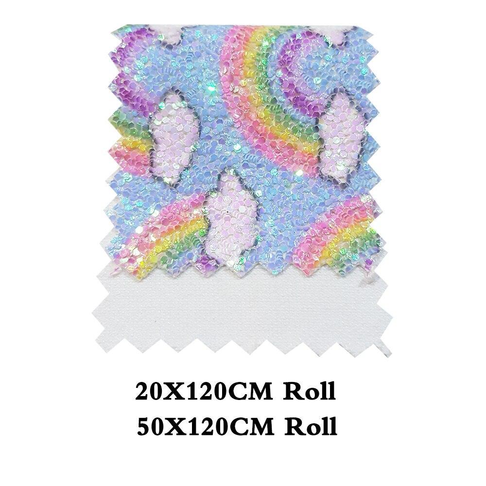 Lisslune | Glittering Rainbow Synthetic Leather Crafting Roll - Ignite Your Imagination with a Splash of Color
