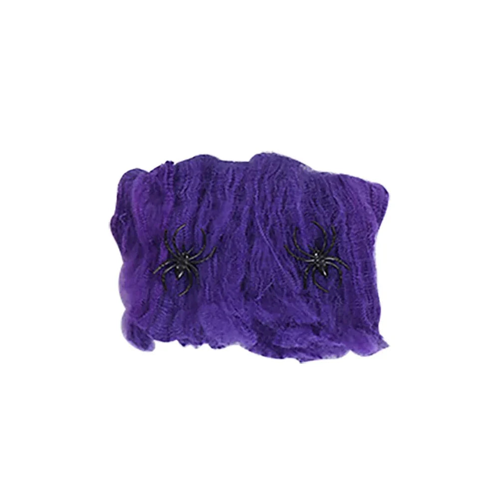 Rynx | Artificial Spider Web, Horror Spider Web Halloween Decorations, Stretchable Spider Web with Spider, Gothic Horror Home Decor