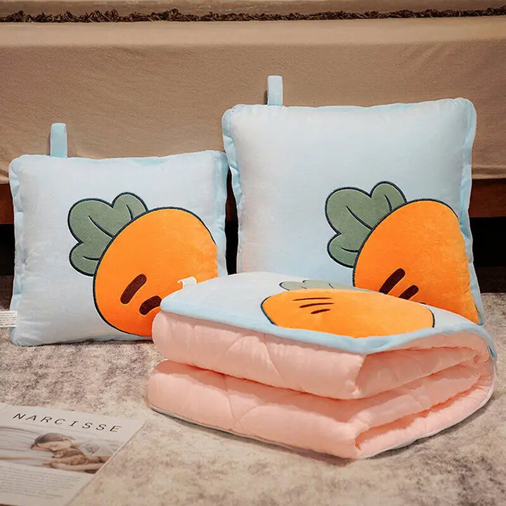 Lisslune | Playful Cartoon Toast Foldable Travel Pillow Blanket