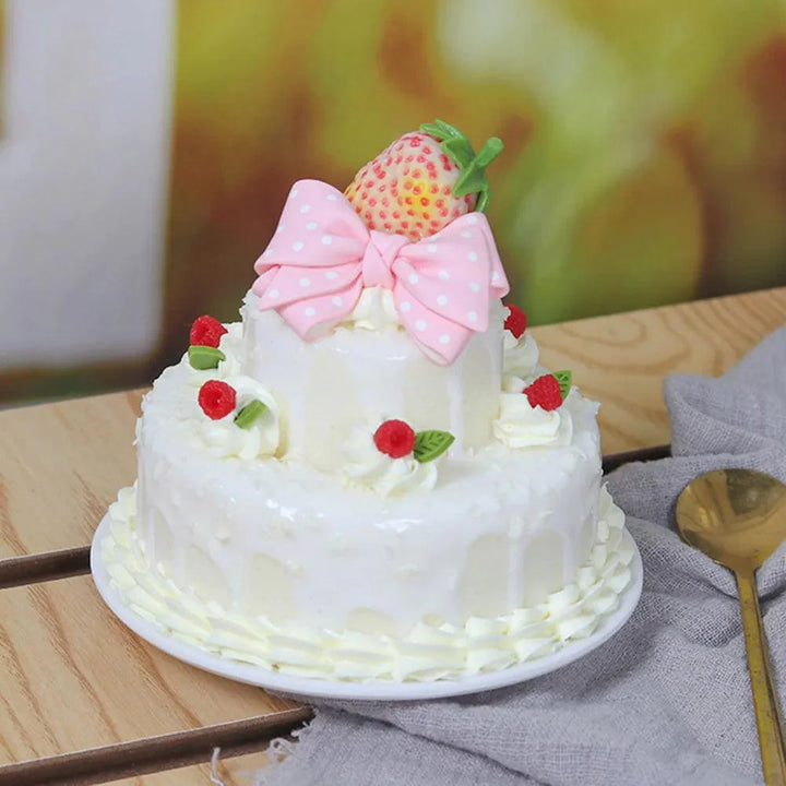 Lisslune | Elegant Synthetic Cake Model for Bakery Display and Photography - 1PC Decorative Food Model