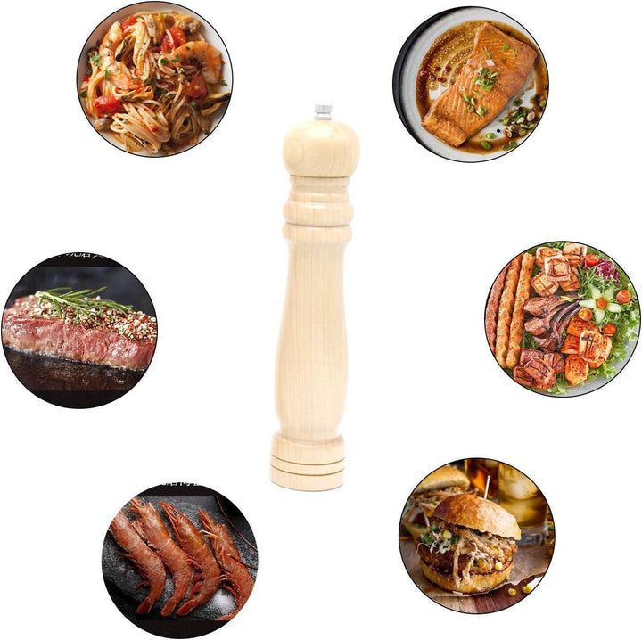 Lisslune | Adjustable Wooden Salt and Pepper Mill Set with Ceramic Core for Gourmet Seasoning