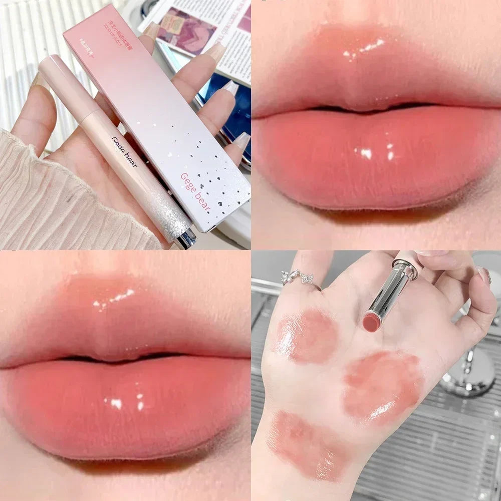 Rynx | Clear Water Light Solid Lip Gloss Gel Watery Pink Lipstick Pencil Moisturizing Mirror Lipstick Pencil Korean Lip Makeup Cosmetics