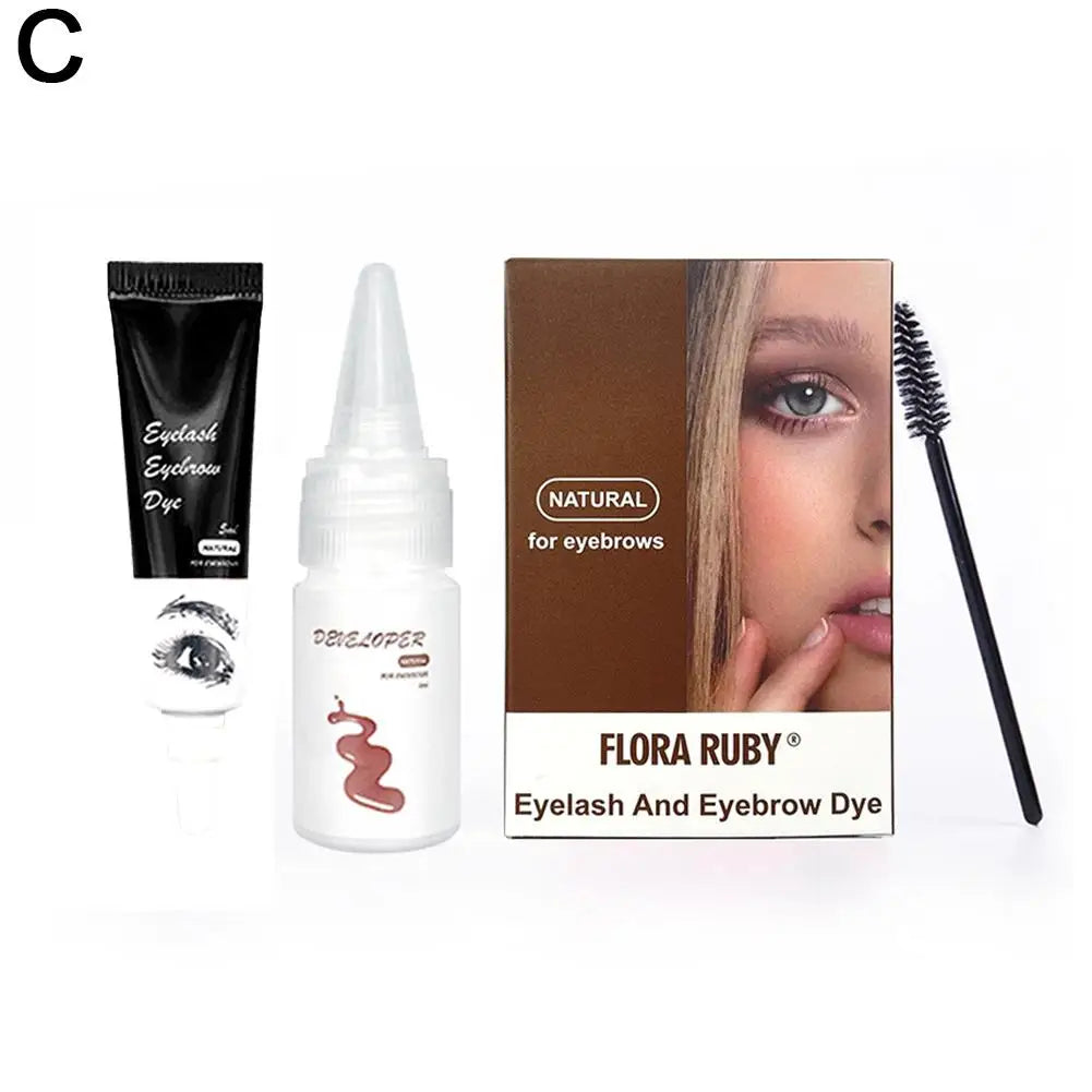 Rynx | Professional Henna Eyelash Eyebrow Color Tint 15-Minute Quick Tint Easy Dye Gel Eyelash Brown Black Shade Set