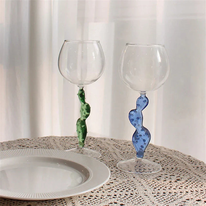Rynx | Cactus Stemware Wine Glass Cocktail Glass Heat Resistant Glass Red Wine Glass Cocktail Goblet Drinking Utensils Barware