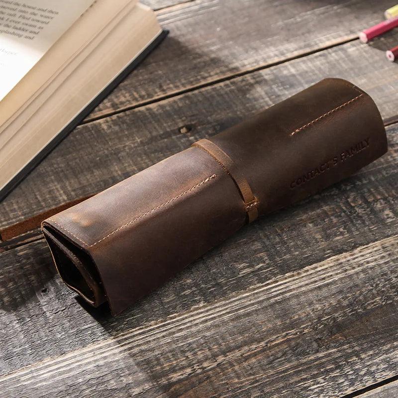 Lisslune | Luxurious Leather Pen Organizer with Removable Tray - Stylish Office and School Accessory