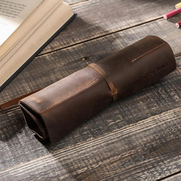 Lisslune | Luxurious Leather Pen Organizer with Removable Tray - Stylish Office and School Accessory