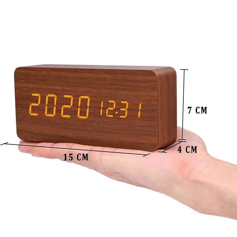 Lisslune | Wood LED Smart Alarm Clock for Bedroom