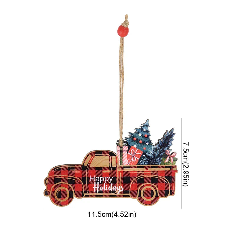 Rynx Wood Christmas Tree Desktop Ornament Santa Merry Christmas Sign Plaque Xmas Decoration for Home 2025 New Year Noel Gift