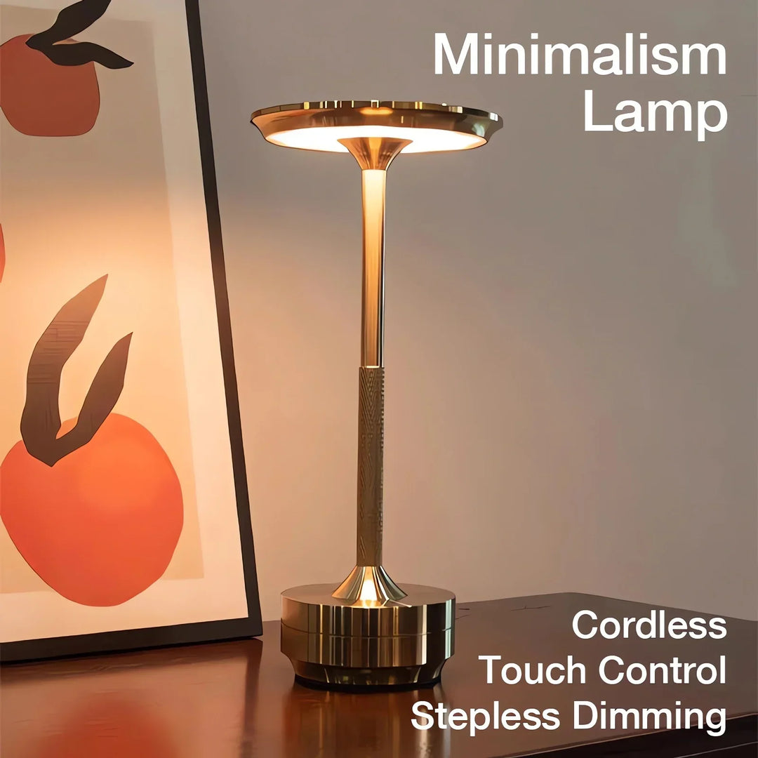 Lisslune | Cordless Rechargeable Modern Aura Table Lamp with Touch Controls | Wireless LED Light for Modern Side Tables and Office Desks | Minimalist Table Lamp