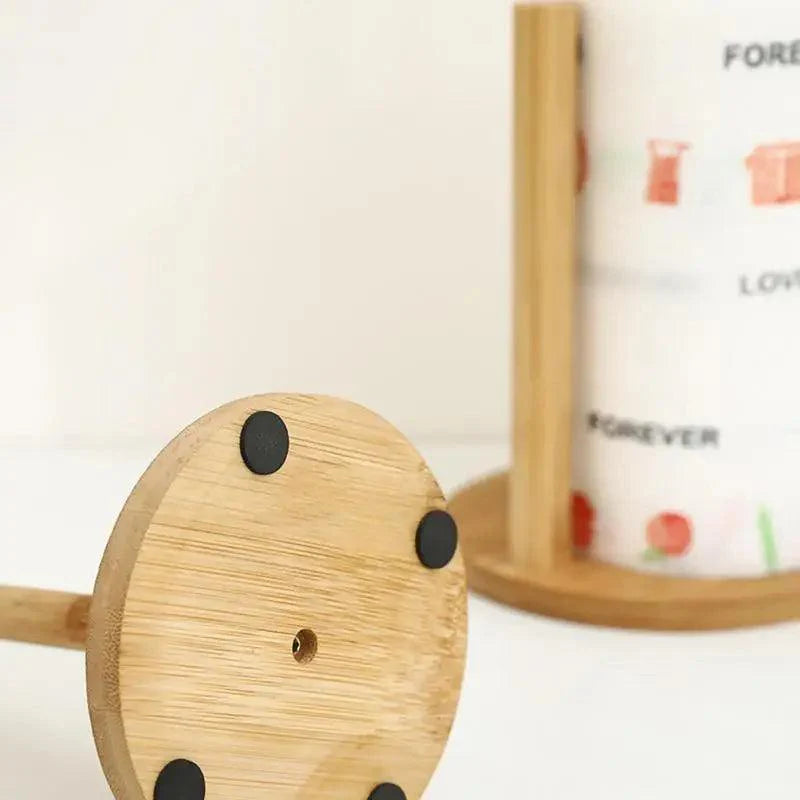 Lisslune | Bamboo Storage Holder for Kitchen and Bathroom - Eco-Friendly Organizer for Paper and Cling Film