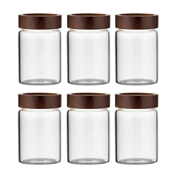 Lisslune | Stylish airtight glass containers with acacia wood lids - Ideal for storing food and spices