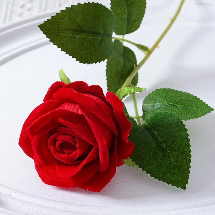 Lisslune | 20 pieces Realistic Velvet Silk Rose Bouquet