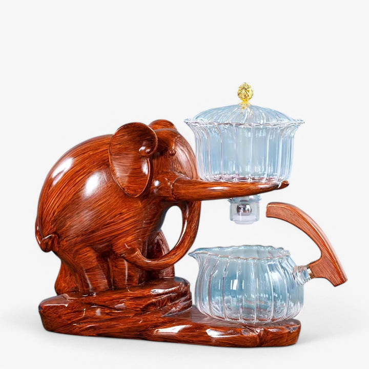 Lisslune | Elephant Glass Tea Set with Heat-Resistant Pot