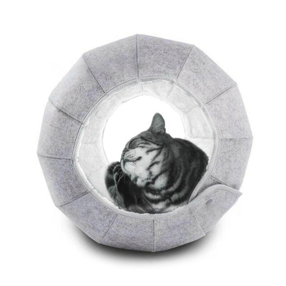 Lisslune | Cozy Conch Cat Shelter & Multifunctional Play Tunnel: The Perfect Escape for Your Friendly Cat