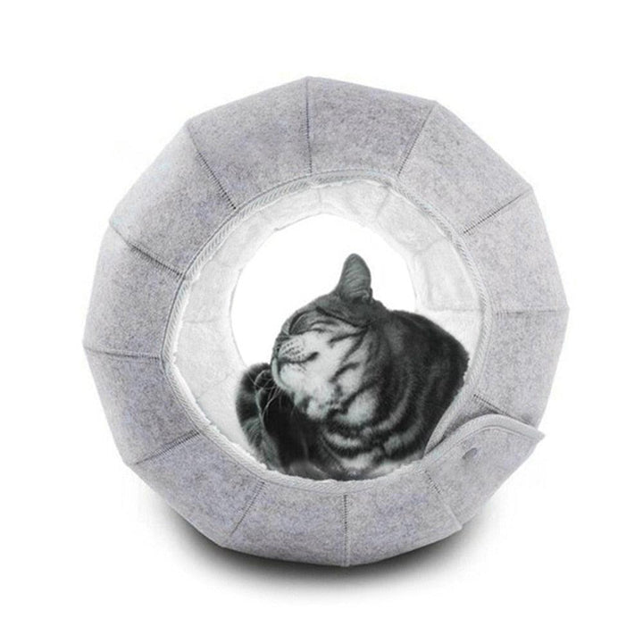 Lisslune | Cozy Conch Cat Shelter & Multifunctional Play Tunnel: The Perfect Escape for Your Friendly Cat