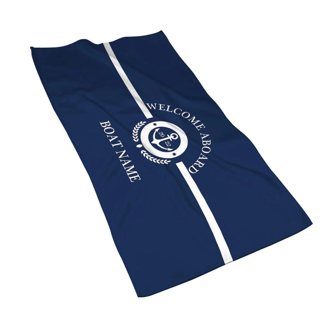 Lisslune | Stylish Adjustable Dark Blue Nautical Microfiber Towel Set - Luxury Redefined for Every Occasion