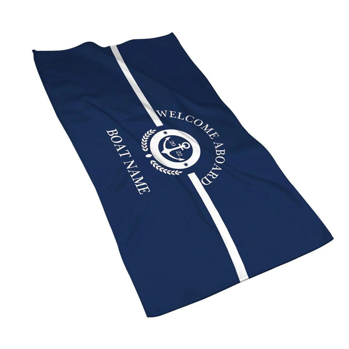 Lisslune | Stylish Adjustable Dark Blue Nautical Microfiber Towel Set - Luxury Redefined for Every Occasion