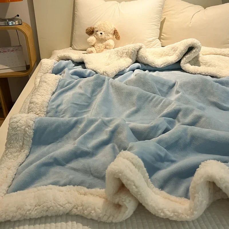 Rynx | New Thick Warm Lamb Fleece Blanket Fleece Milk Fleece Small Blanket Single Dorm Cover Blanket Winter