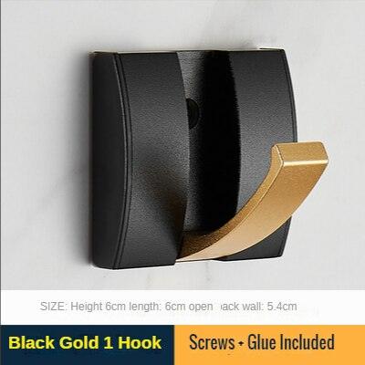 Lisslune | Elegant Black and Gold Folding Wall Hook Shelf for Stylish Storage Solutions