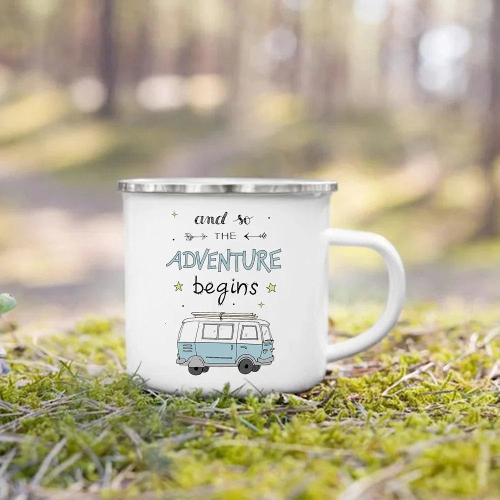 Lisslune | Nature's Adventure Enamel Mug: The Essential Companion for Outdoor Enthusiasts